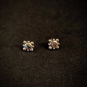 NeoMetal 14k gold 2mm black opal threadless ends